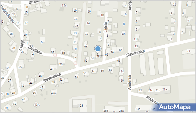 Tarnowskie Góry, Siewierska, 58, mapa Tarnowskie Góry