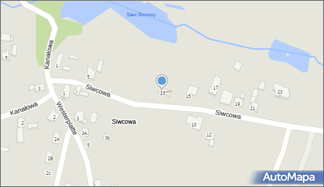 Tarnowskie Góry, Siwcowa, 13, mapa Tarnowskie Góry