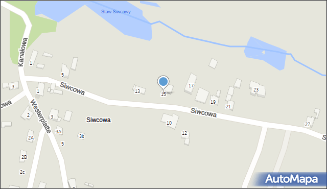 Tarnowskie Góry, Siwcowa, 15, mapa Tarnowskie Góry