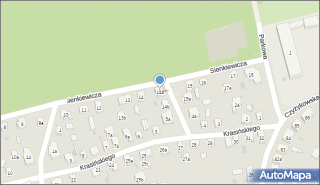 Tczew, Sienkiewicza Henryka, 14a, mapa Tczew