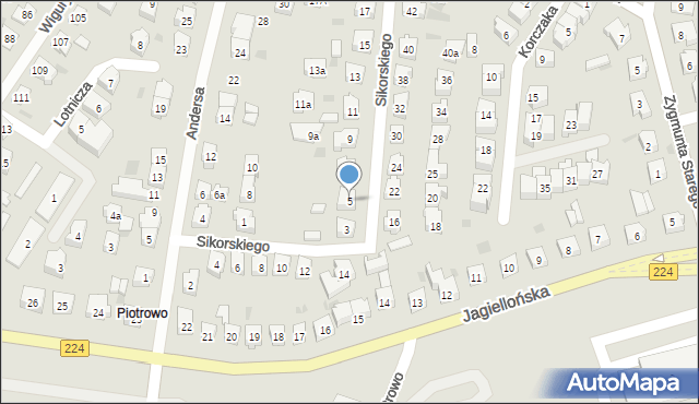 Tczew, Sikorskiego Władysława, gen., 5, mapa Tczew