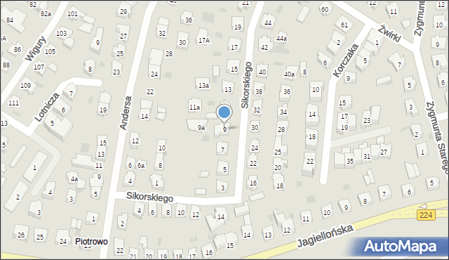 Tczew, Sikorskiego Władysława, gen., 9, mapa Tczew