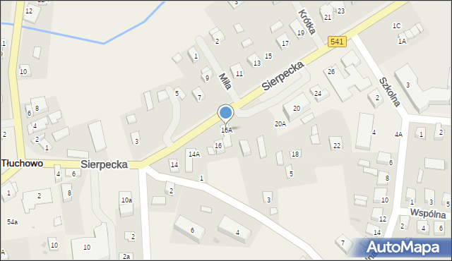 Tłuchowo, Sierpecka, 16A, mapa Tłuchowo