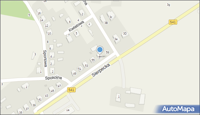 Tłuchowo, Sierpecka, 57, mapa Tłuchowo