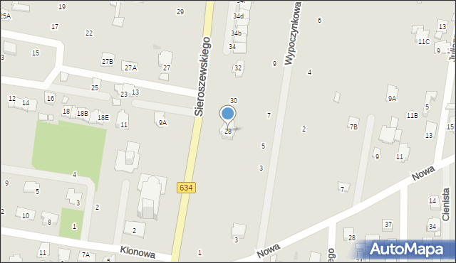 Tłuszcz, Sieroszewskiego Wacława, 28, mapa Tłuszcz