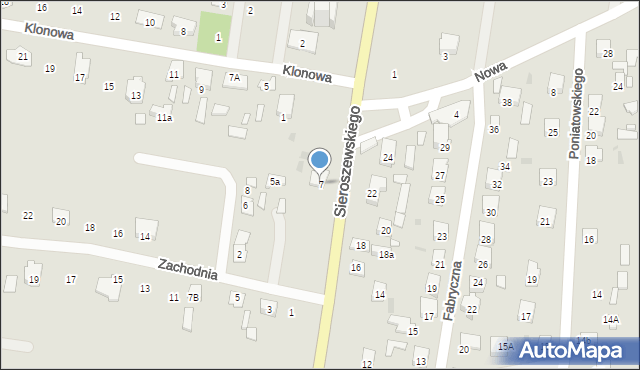 Tłuszcz, Sieroszewskiego Wacława, 7, mapa Tłuszcz