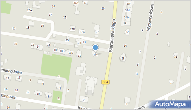 Tłuszcz, Sieroszewskiego Wacława, 9A, mapa Tłuszcz