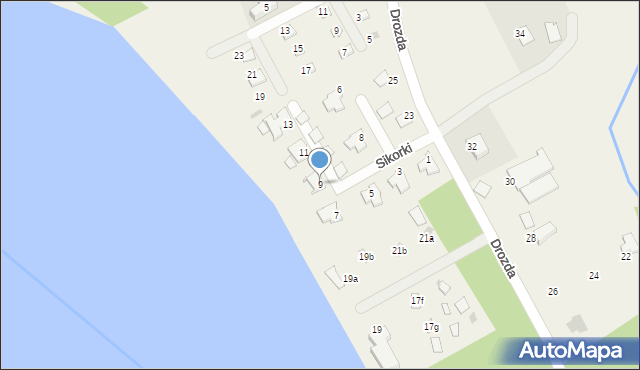 Tomaszkowo, Sikorki, 9, mapa Tomaszkowo