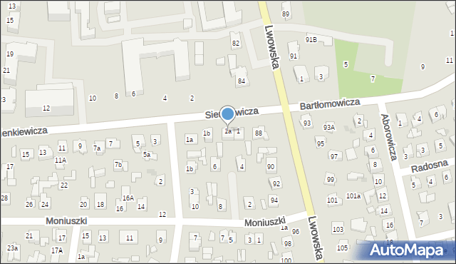 Tomaszów Lubelski, Sienkiewicza Henryka, 1a, mapa Tomaszów Lubelski