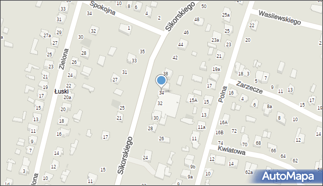 Tomaszów Lubelski, Sikorskiego Władysława, gen., 34, mapa Tomaszów Lubelski