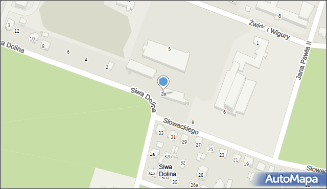 Tomaszów Lubelski, Siwa Dolina, 2a, mapa Tomaszów Lubelski