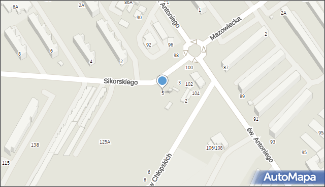 Tomaszów Mazowiecki, Sikorskiego Władysława, gen., 5, mapa Tomaszów Mazowiecki