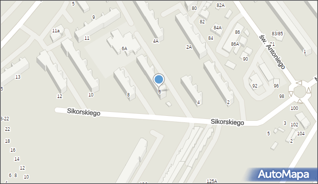 Tomaszów Mazowiecki, Sikorskiego Władysława, gen., 6, mapa Tomaszów Mazowiecki