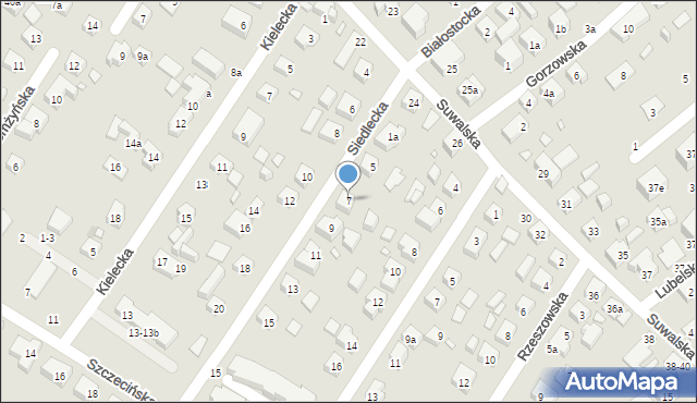 Toruń, Siedlecka, 7, mapa Torunia