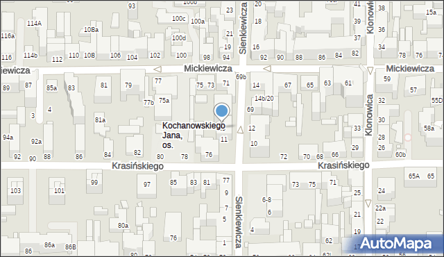 Toruń, Sienkiewicza Henryka, 13, mapa Torunia