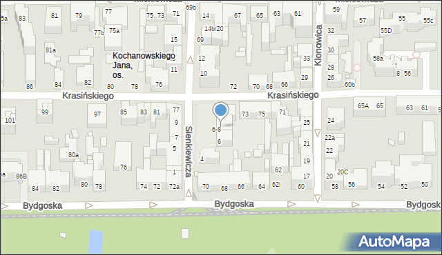 Toruń, Sienkiewicza Henryka, 8, mapa Torunia