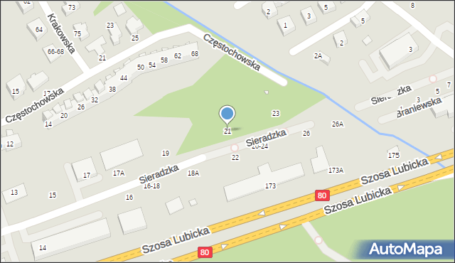 Toruń, Sieradzka, 21, mapa Torunia