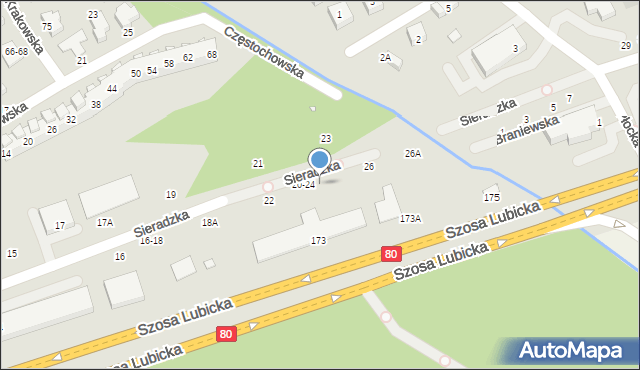 Toruń, Sieradzka, 24, mapa Torunia