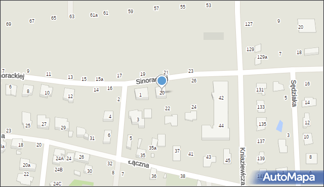 Toruń, Sinorackiej Melanii, 20, mapa Torunia