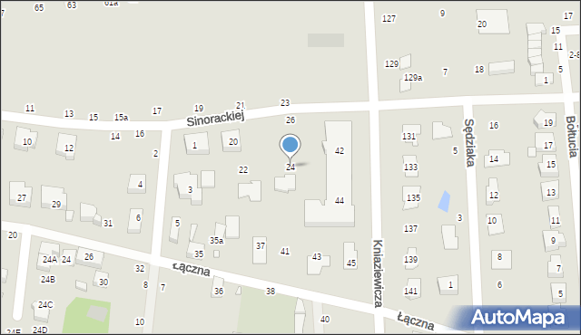 Toruń, Sinorackiej Melanii, 24, mapa Torunia