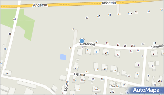 Toruń, Sinorackiej Melanii, 4, mapa Torunia