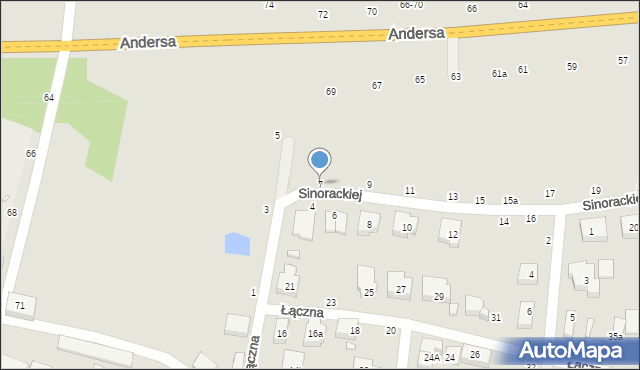 Toruń, Sinorackiej Melanii, 7, mapa Torunia