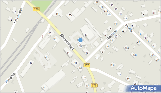 Trzcianka, Sikorskiego Władysława, gen., 59, mapa Trzcianka