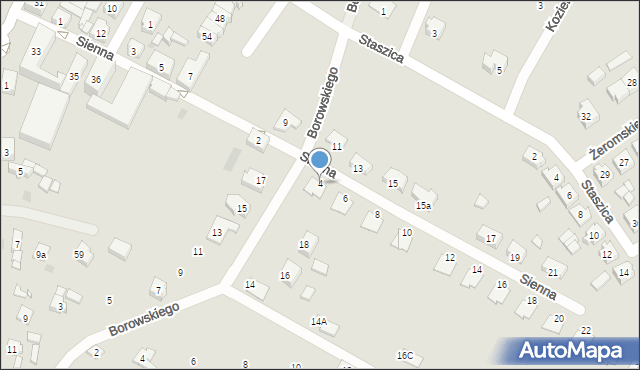 Trzemeszno, Sienna, 4, mapa Trzemeszno