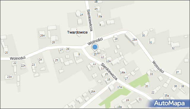 Twardowice, Sienkiewicza Henryka, 10, mapa Twardowice