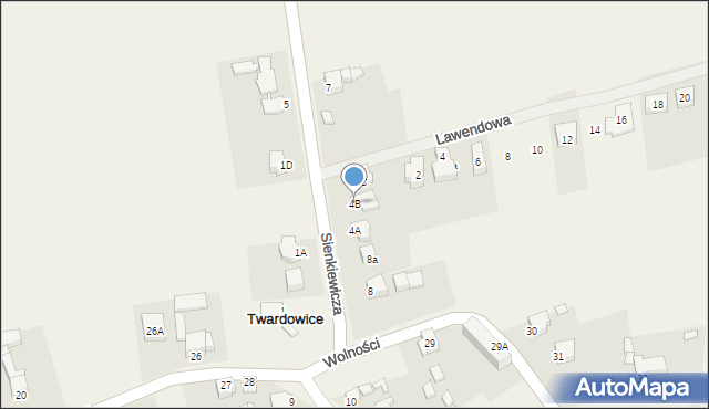 Twardowice, Sienkiewicza Henryka, 4B, mapa Twardowice