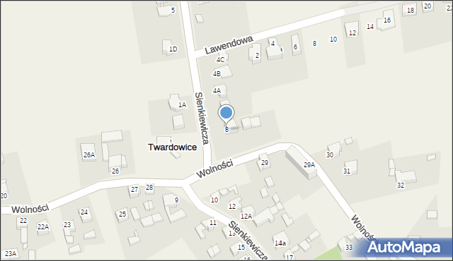 Twardowice, Sienkiewicza Henryka, 8, mapa Twardowice