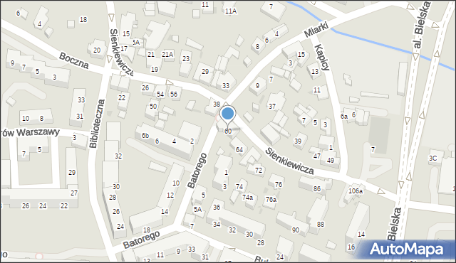 Tychy, Sienkiewicza Henryka, 60, mapa Tychów