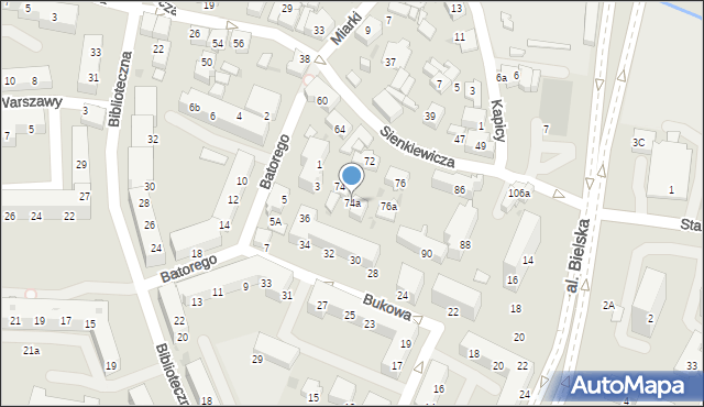 Tychy, Sienkiewicza Henryka, 74a, mapa Tychów