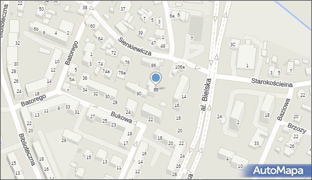 Tychy, Sienkiewicza Henryka, 88, mapa Tychów