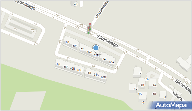 Tychy, Sikorskiego Władysława, gen., 62B, mapa Tychów