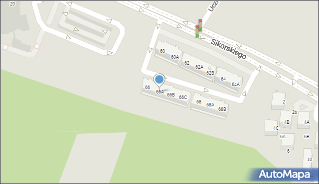 Tychy, Sikorskiego Władysława, gen., 66A, mapa Tychów