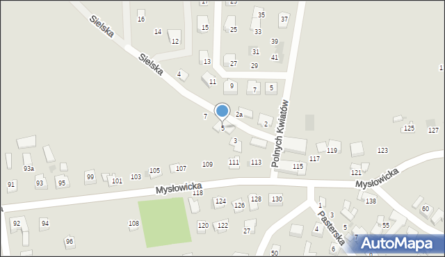 Tychy, Sielska, 5, mapa Tychów