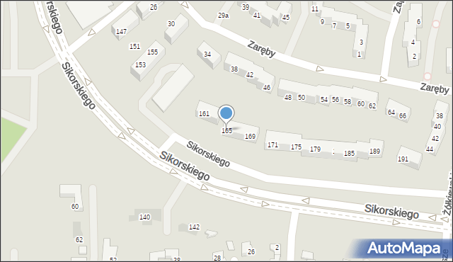 Tychy, Sikorskiego Władysława, gen., 165, mapa Tychów