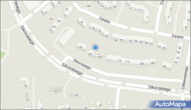 Tychy, Sikorskiego Władysława, gen., 167, mapa Tychów