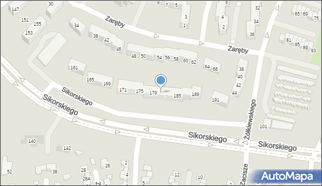 Tychy, Sikorskiego Władysława, gen., 181, mapa Tychów