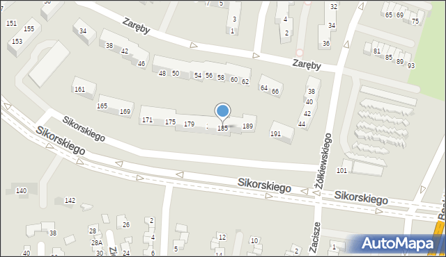 Tychy, Sikorskiego Władysława, gen., 185, mapa Tychów