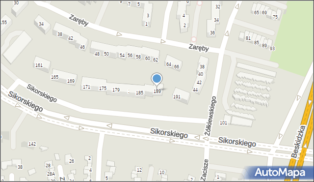 Tychy, Sikorskiego Władysława, gen., 189, mapa Tychów