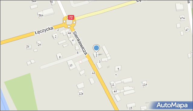 Uniejów, Sienkiewicza Henryka, 1, mapa Uniejów