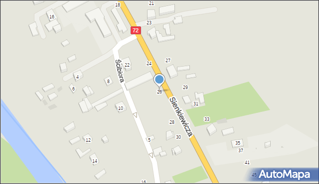 Uniejów, Sienkiewicza Henryka, 26, mapa Uniejów