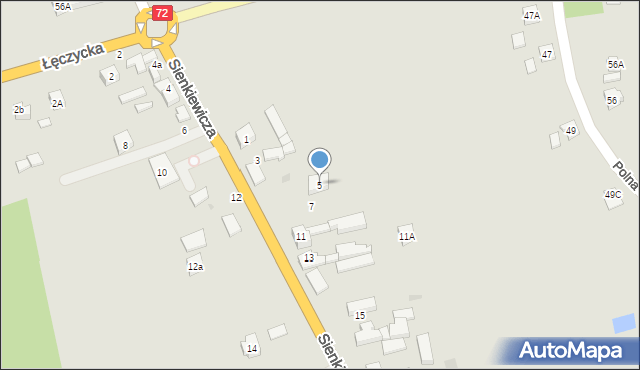 Uniejów, Sienkiewicza Henryka, 5, mapa Uniejów