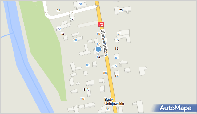 Uniejów, Sienkiewicza Henryka, 84, mapa Uniejów