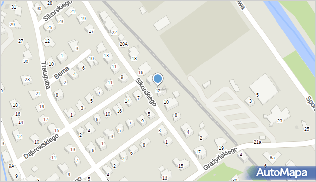 Ustroń, Sikorskiego Władysława, gen., 12, mapa Ustroń