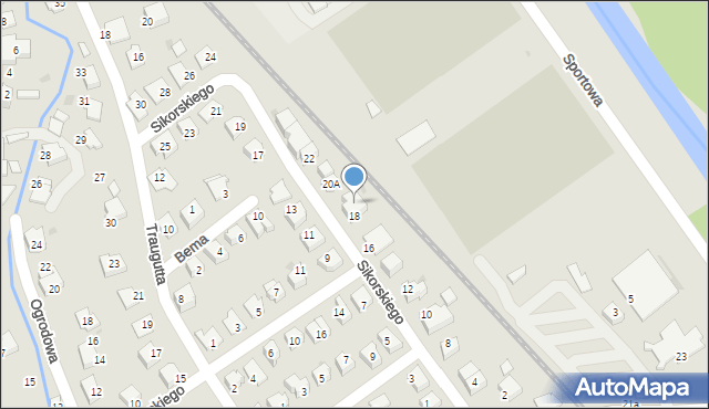 Ustroń, Sikorskiego Władysława, gen., 20, mapa Ustroń