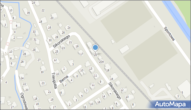 Ustroń, Sikorskiego Władysława, gen., 22, mapa Ustroń