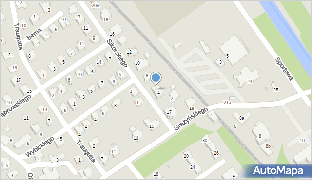 Ustroń, Sikorskiego Władysława, gen., 6, mapa Ustroń